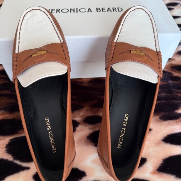 Veronica Beard - Penny Leather Loafer Caramel Lily Size 6 M - New with Box - Picture 3 of 8